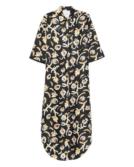 Nanushka White Floral-Print Silk Maxi Dress