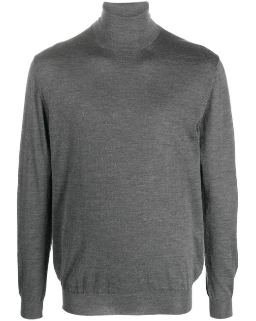 Malo Fein Gestrickter Rollkragenpullover in Gray für Herren