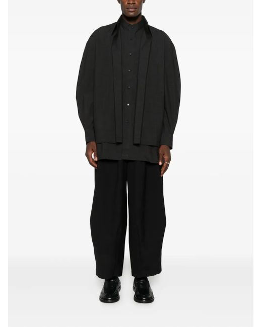 JOE CHIA Black Cloudfold Trousers for men