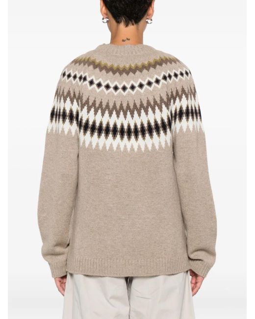 Jersey con motivo de punto Fair Isle y cuello redondo Be You de color Natural