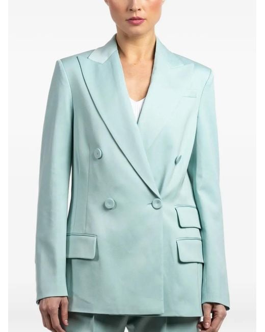 Another Tomorrow Green Double-Breasted Blazer