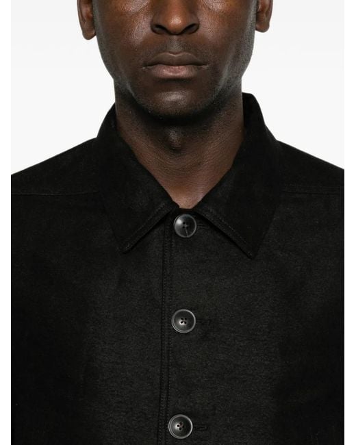 Rick Owens Black Cropped Button-Up Jacket for men