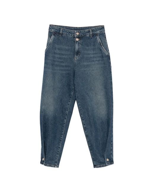 Liu Jo Blue Embellished-Button Jeans