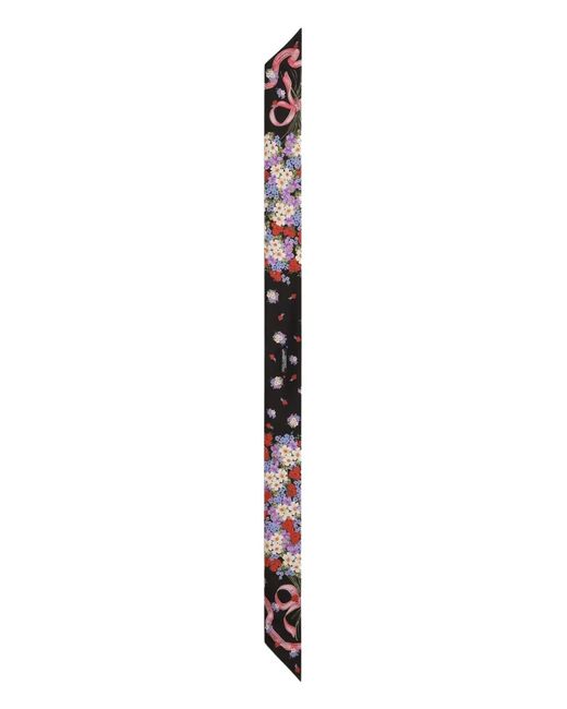 Dolce & Gabbana White Small Floral-Print Silk Twill Bandeau