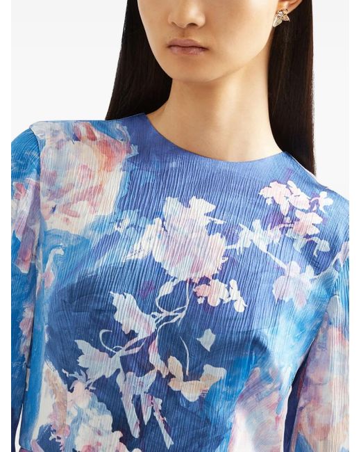 Erdem フローラル ドレス Blue