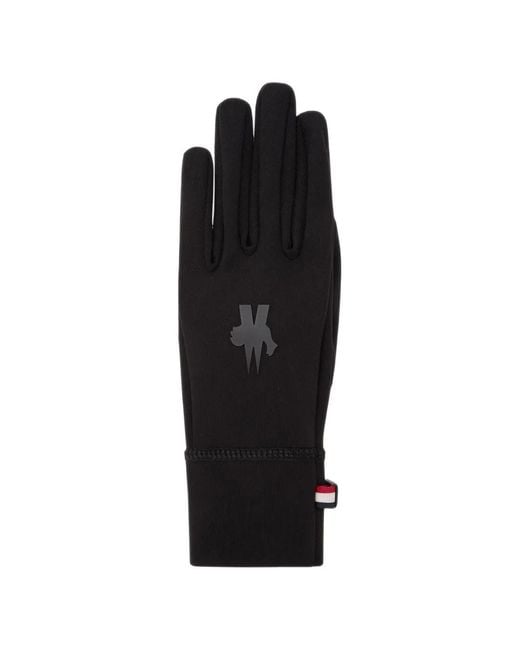 Moncler Black Logo-Detail Gloves for men