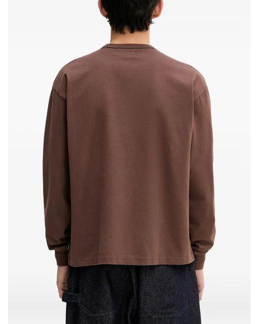 Neighborhood Brown Logo-Print Long-Sleeve Sweatshirt for men