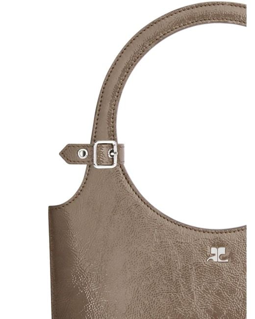 Courreges Gray Holy Leather Tote Bag