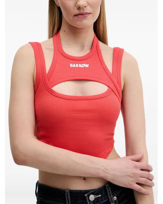 Barrow Red Cut-Out Crop Top