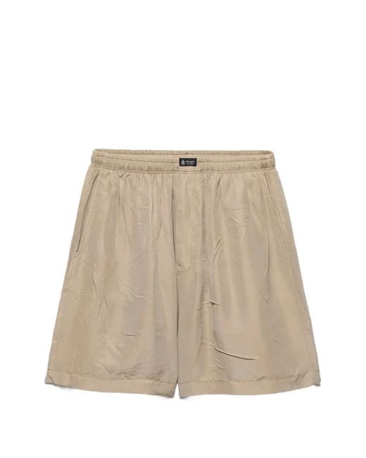 Prada Zijden Bermuda's in het Natural voor heren