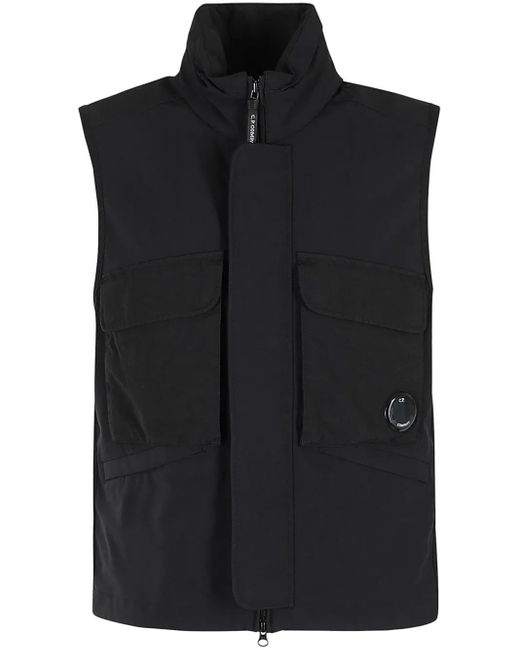 Gilet Con Applicazione di C P Company in Black da Uomo