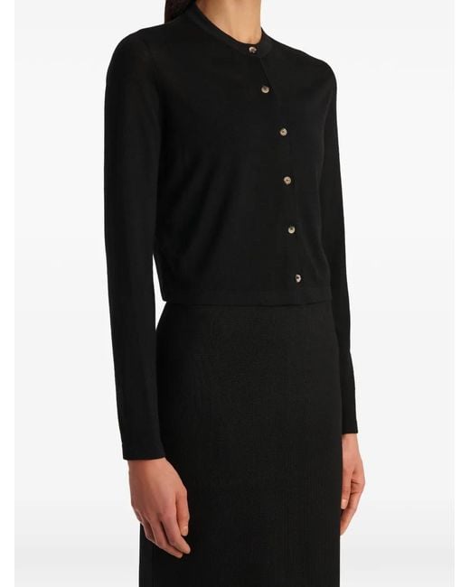 Khaite Black Button-Front Cardigan