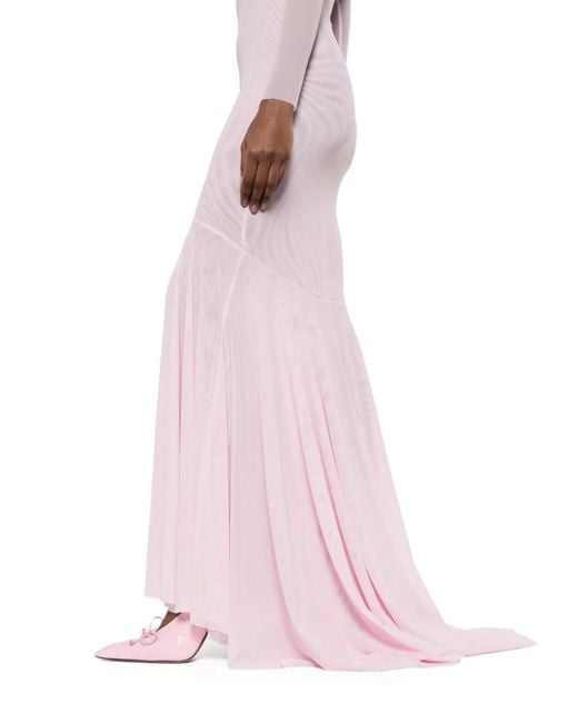 Atu Body Couture Pink Mermaid Long-Sleeved Maxi Dress