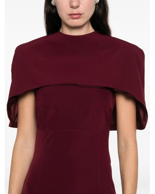 Axel 113 Red Margot Caped Midi Dress
