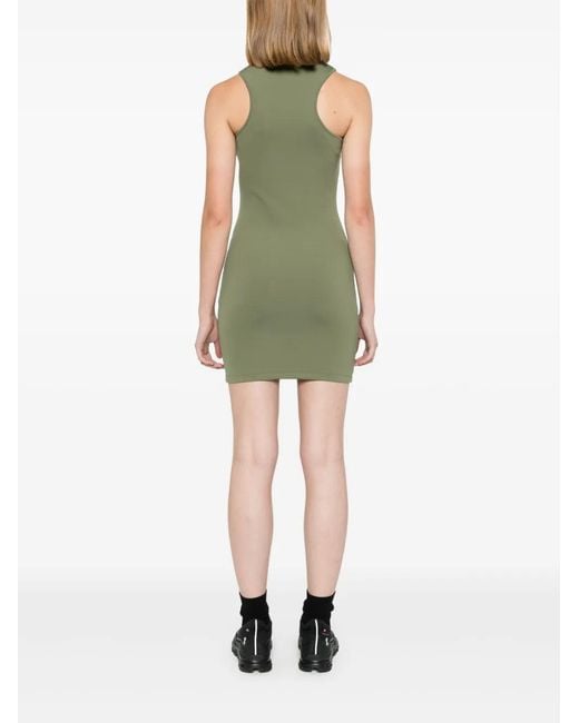 Off-White c/o Virgil Abloh Green Logo-Print Mini Dress