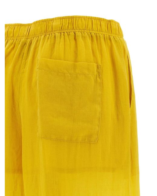 Nude Yellow Elasticated-Waist Palazzo Pants