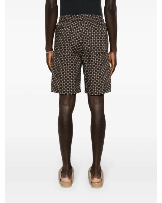 A.P.C. Black Vincento Geometric-Pattern Shorts for men