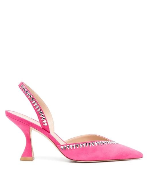 Stuart Weitzman Pink Gemcut Xcurve 85Mm Slingback Pumps