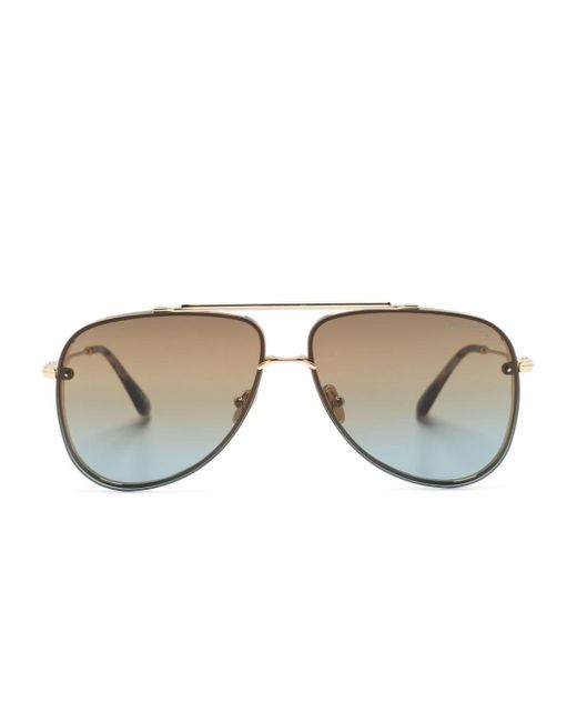 Tom Ford Metallic Leon Pilot-frame Sunglasses for men