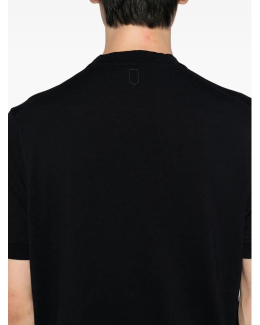 Canali Black Wool T-Shirt for men