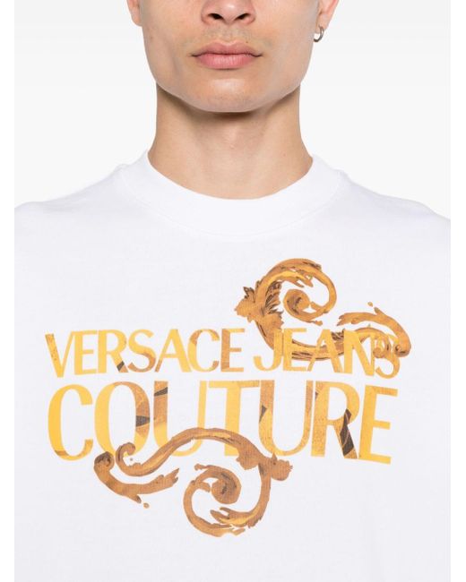Felpa con stampa di Versace in White da Uomo