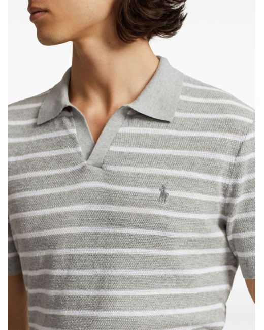 Polo Ralph Lauren White Polo Pony-embroidered Striped Polo Shirt for men