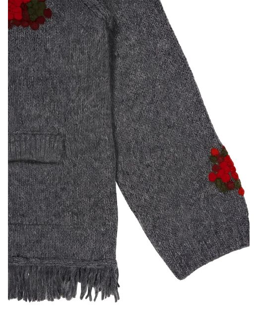 BAZISZT Gray Alpaca Wool Jumper for men