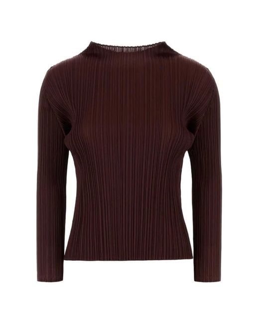 Pleats Please Issey Miyake レディース パープル プリーツ Tシャツ