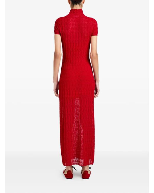 Proenza Schouler Red Robe Zein À Coupe Mi-Longue