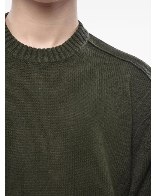 Paolo Pecora Green Long-Sleeve Round-Neck Sweater for men