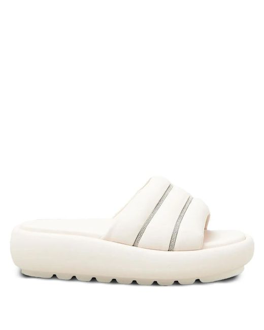 Peserico White Chunky Platform Sandals