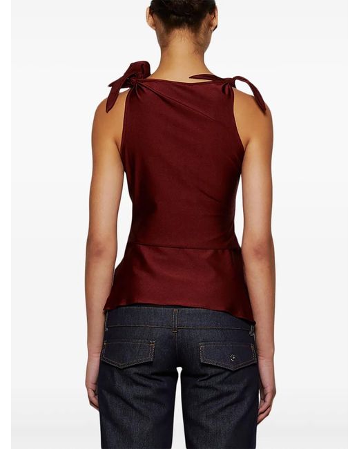 Coperni Red Asymmetric Flower Top