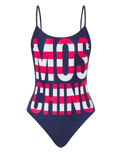Moschino ロゴ ワンピース水着 Red