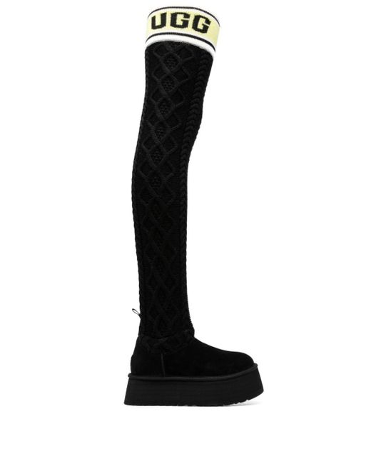 Ugg Black Sweater Thigh-high Boots
