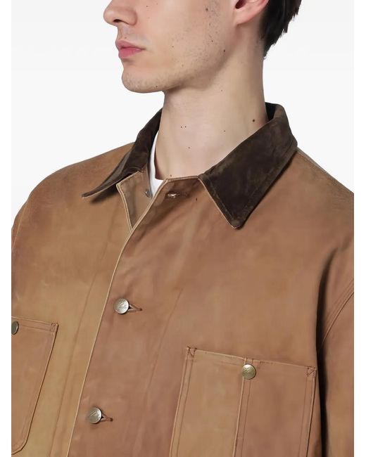 Needles Brown Patch-Pocket Shirt Jacket for men