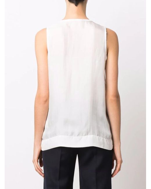 Fabiana Filippi White Chain-Link Trim Vest Top