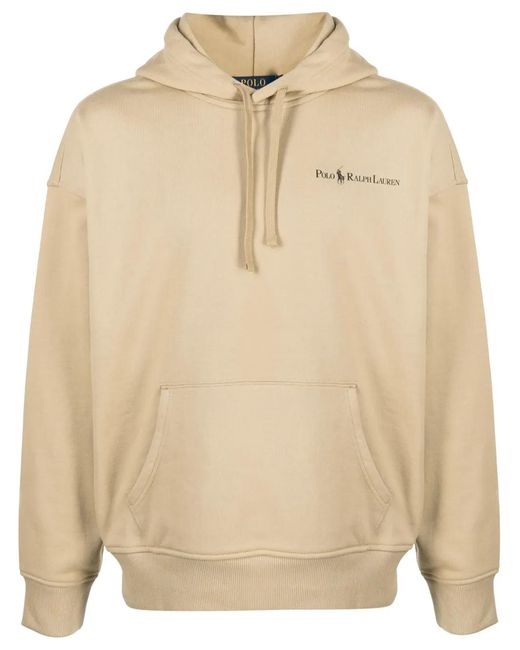 Polo Ralph Lauren Natural Logo-Print Jersey Hoodie for men