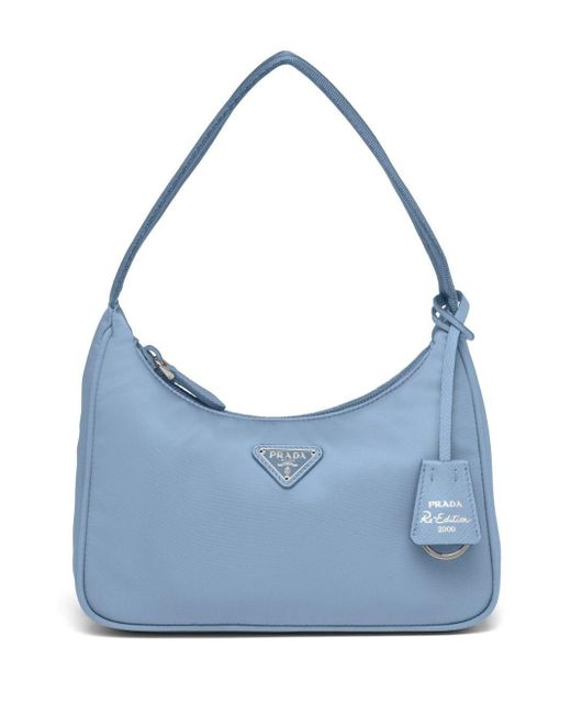 Prada Logo-plaque Mini Bag in Blue | Lyst Australia