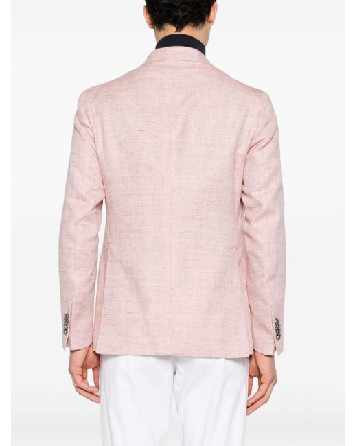 Tagliatore Pink Peak-lapels Single-breasted Blazer for men