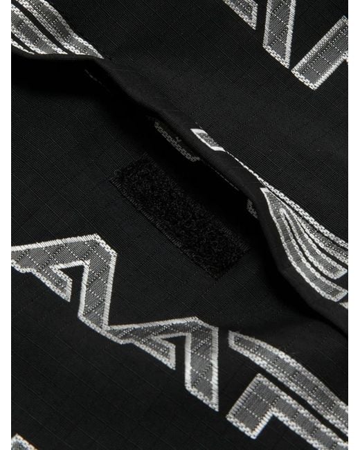 Aape By A Bathing Ape Black Moonface-Patch Monogram Track Pants for men