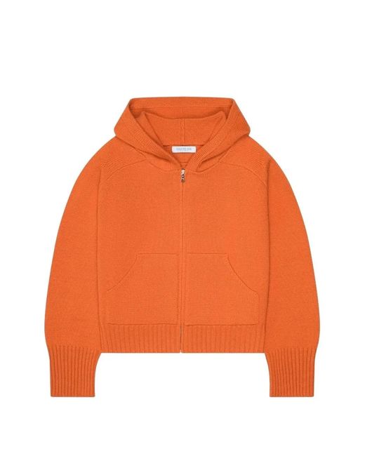 Calle Del Mar Orange Hooded Cashmere Cardigan