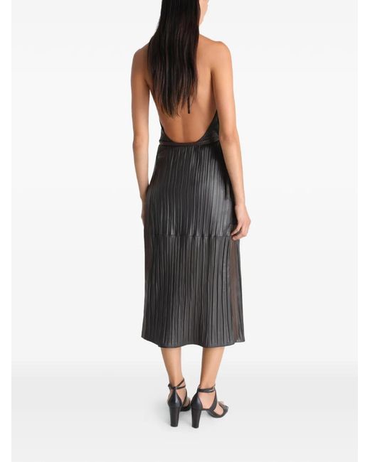 Lemaire White Pleated Leather Apron Dress