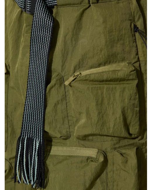 A.A.Spectrum光谱 Green Wadrian Belted Cargo Shorts for men