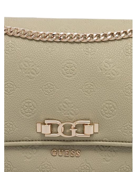 Guess Natural Anise Logo-Embossed Chain-Strap Shoulder Bag