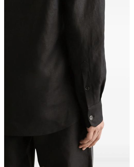 Camicia Con Revers A Lancia di Dolce & Gabbana in Black da Uomo