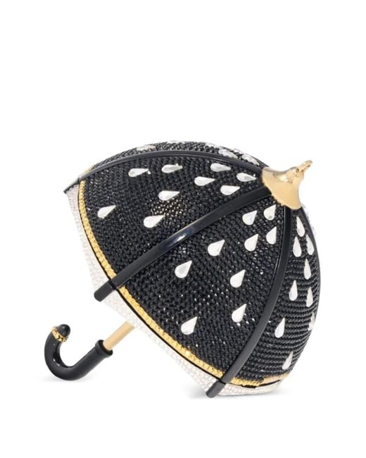 Judith Leiber White Mini Sac Umbrella Stormy