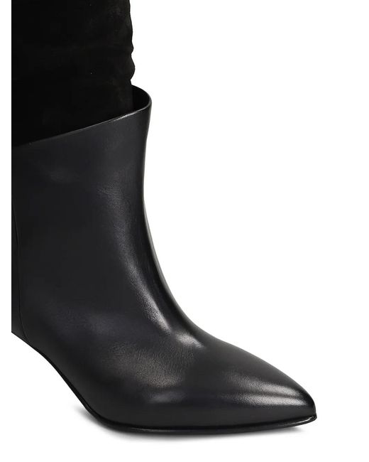 strategia shoes Black Pointed-Toe Slouchy Boots