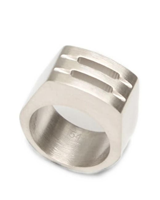 Rick Owens White Grill Cut-Out-Detail Ring