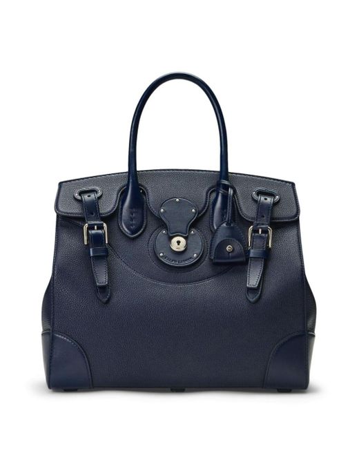Ralph Lauren Collection Blue Ricky Leather Tote Bag