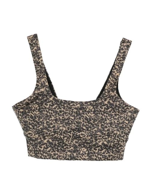 Varley Gray Cheetah-Print Sports Bra